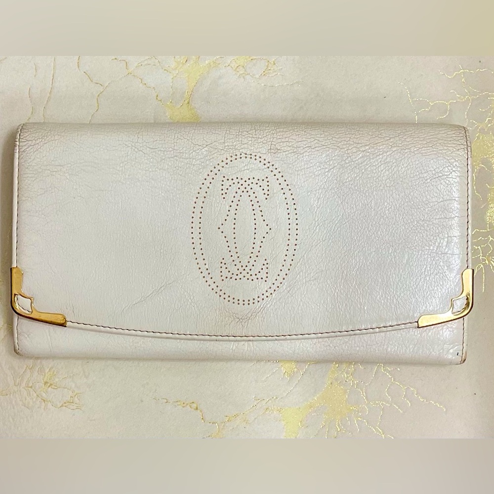 Cartier Rare Leather Wallet with Gold Accents
